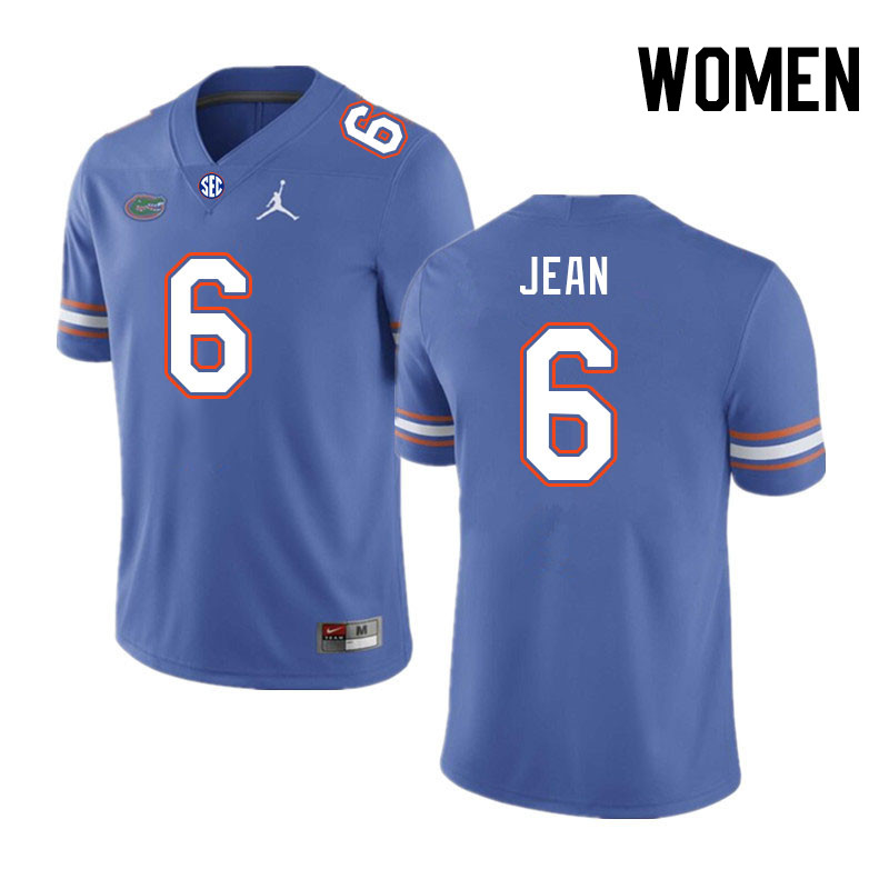 Women #6 Andy Jean Florida Gators College Football Jerseys Stitched-Royal - Click Image to Close